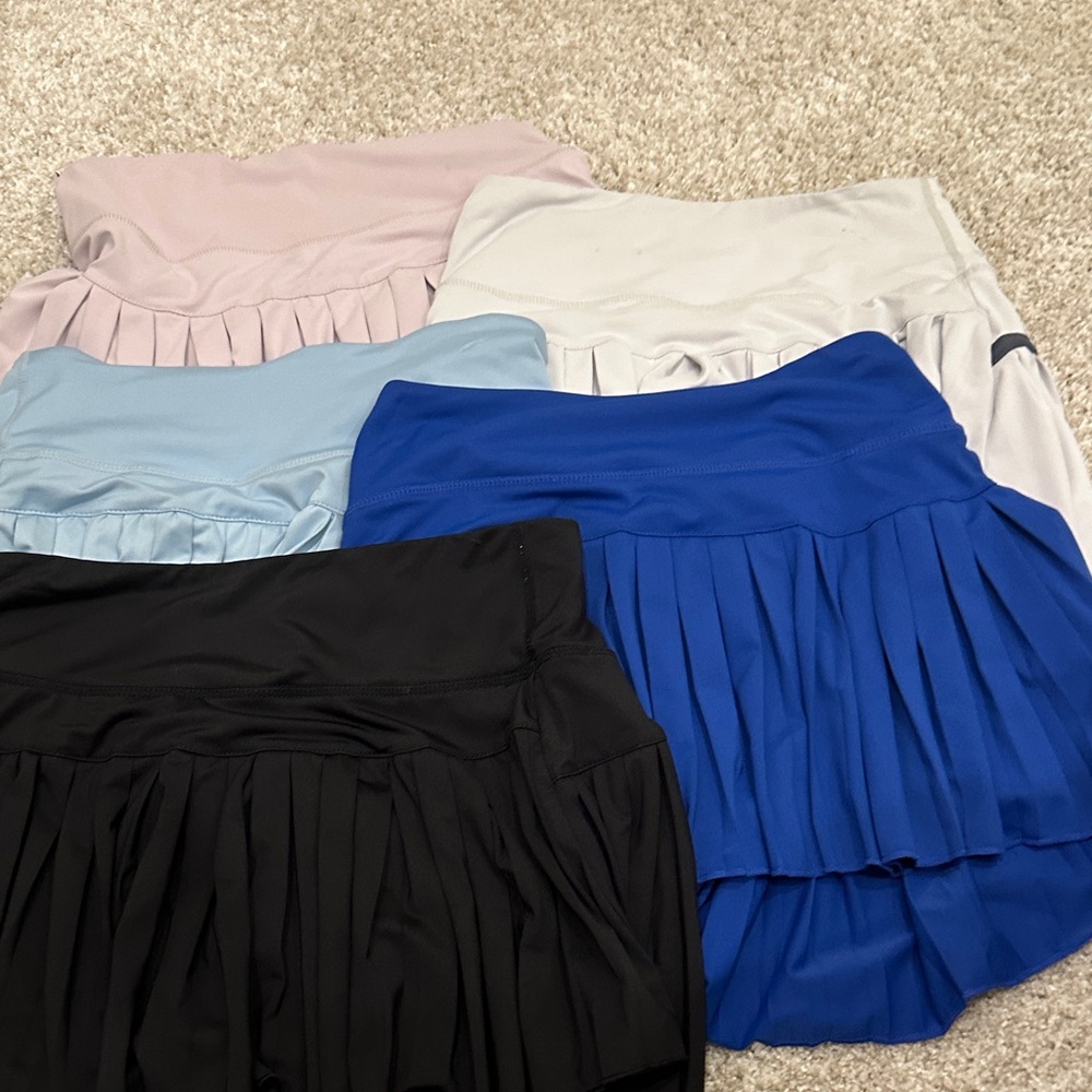 Women's Pleated Skirt Collection - Black, Blue, Light Blue, White, Pink
